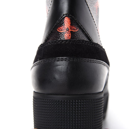 Louis Vuitton Suede Calfskin Catogram Laureate Platform Desert Boots 38.5 Black Marron 8 of 10