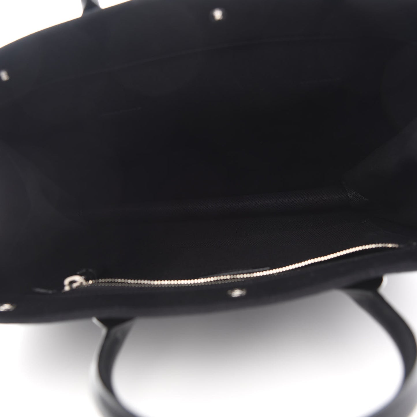Linen Calfskin Rive Gauche North South Tote Black
