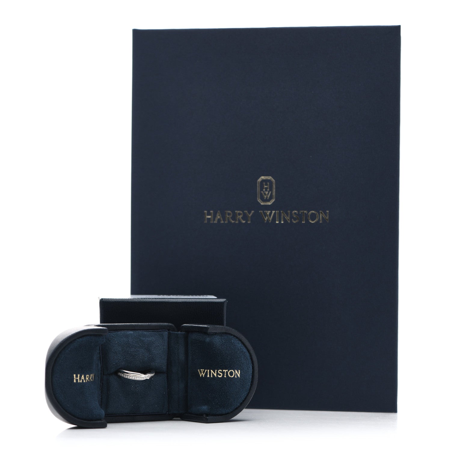 Harry Winston Platinum Diamond Tryst Single Row Wedding Band Ring 47 4.25 6 of 6