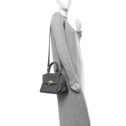 Salvatore Ferragamo Grained Calfskin Sofia Satchel Urban Grey 2 of 9
