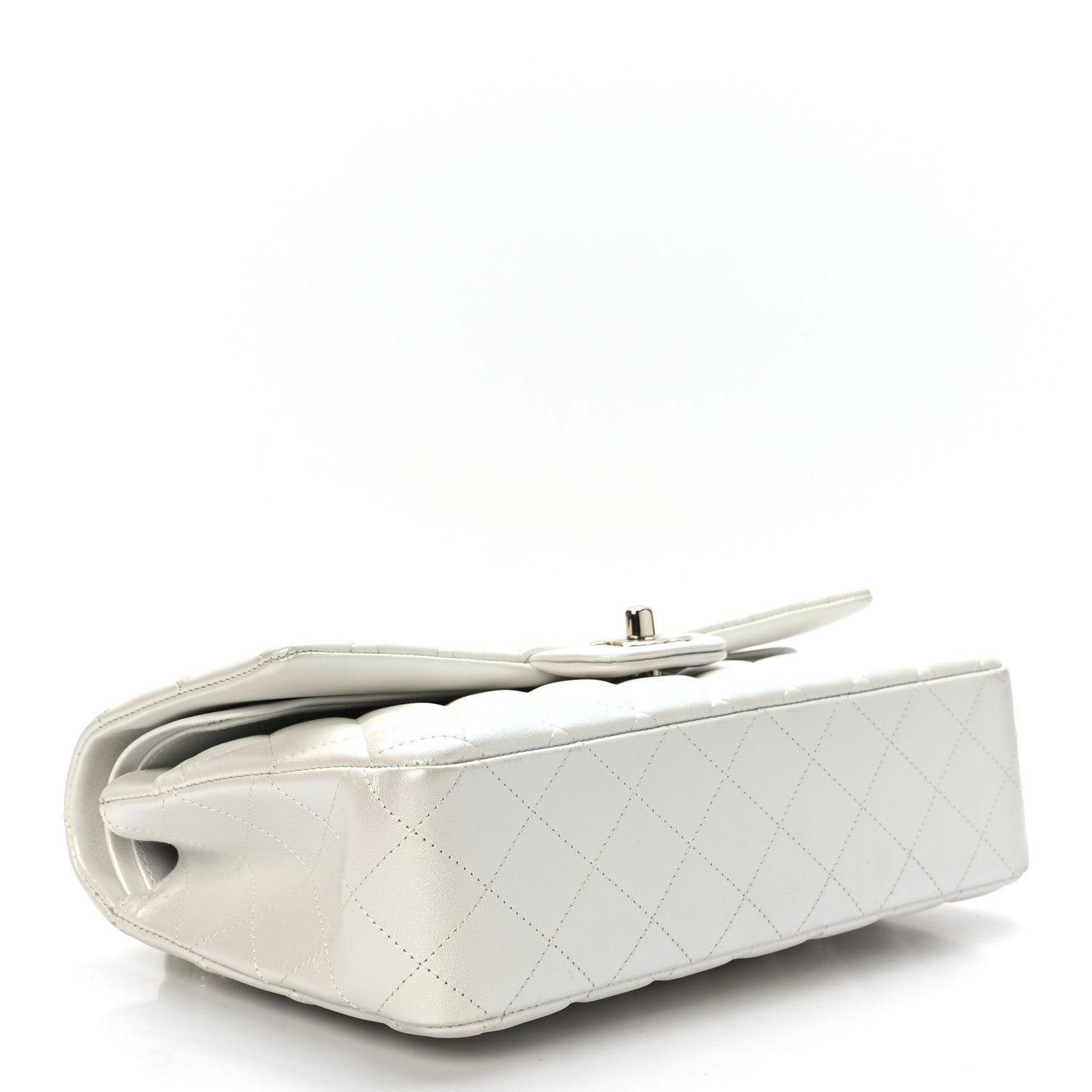 Chanel Iridescent Calfskin Quilted Medium Double Flap White 4 of 9