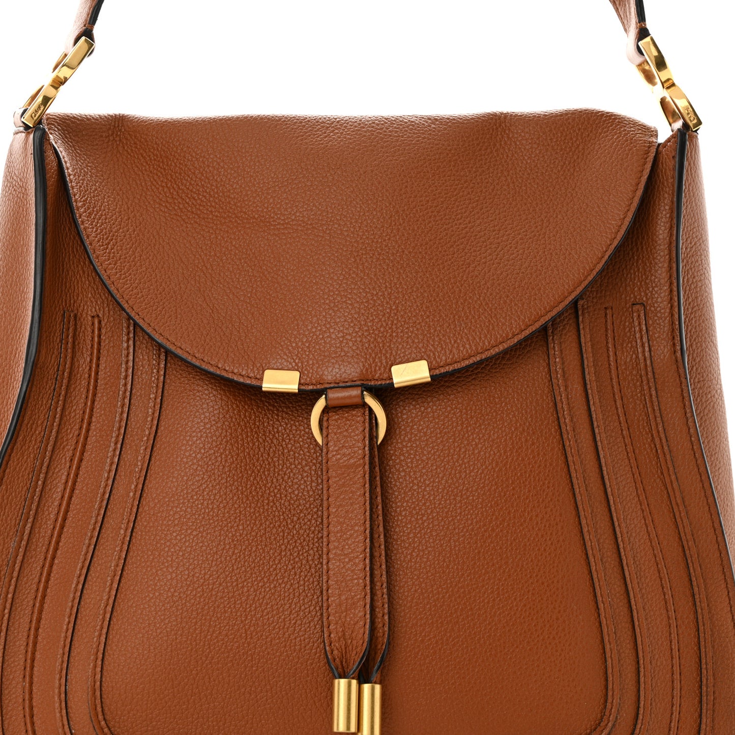 Calfskin Marcie Hobo Tote Tan