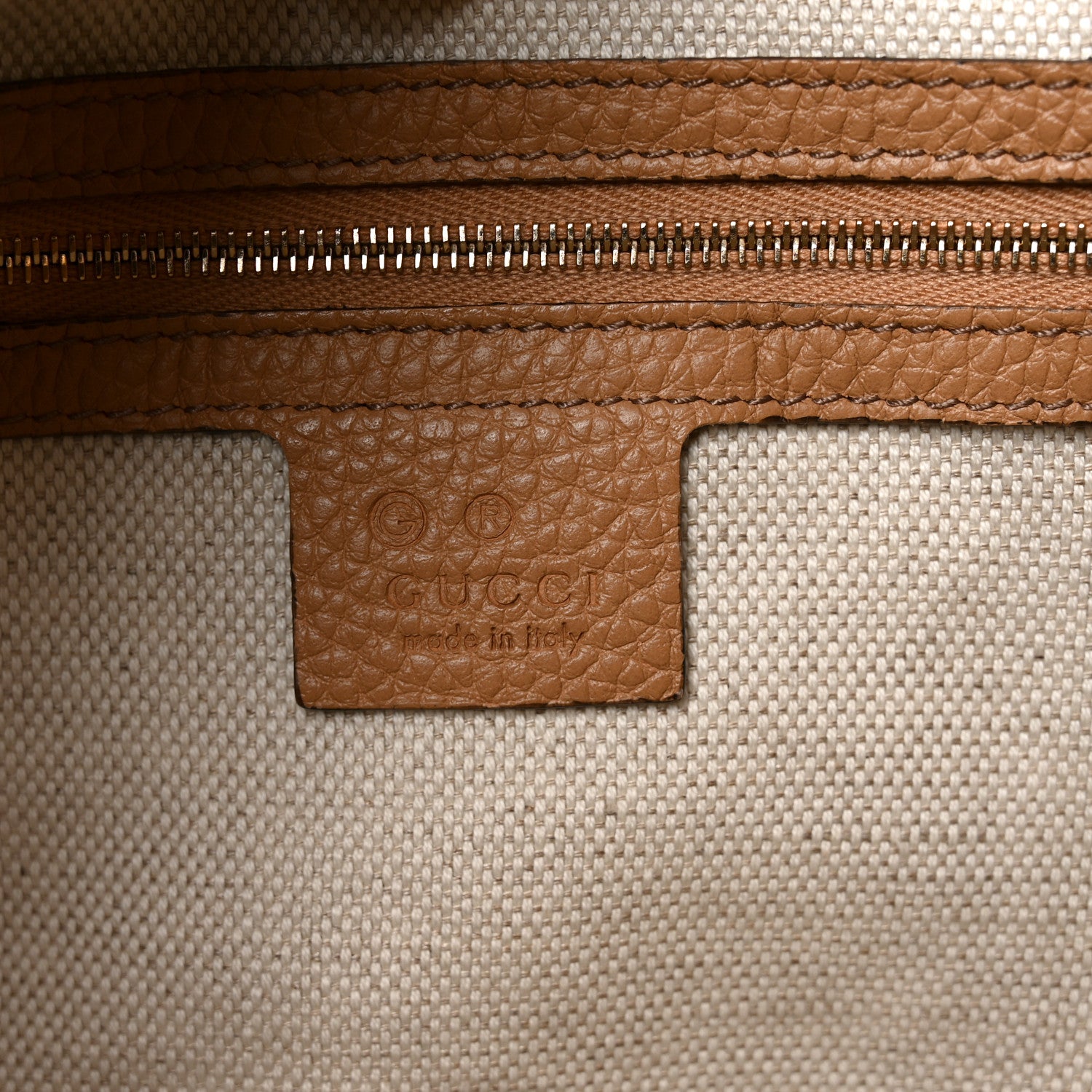 Gucci Pebbled Calfskin Medium Soho Chain Shoulder Bag Camelia 5 of 9