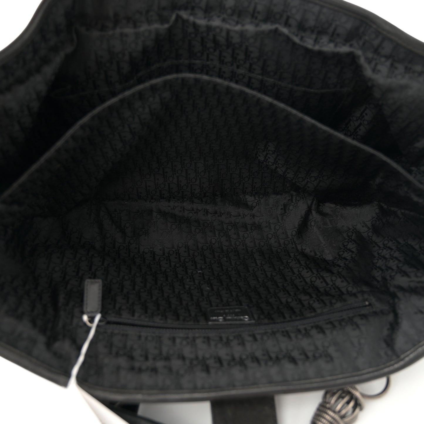 Lambskin Plisse Pleated Basket Tote Bag Black