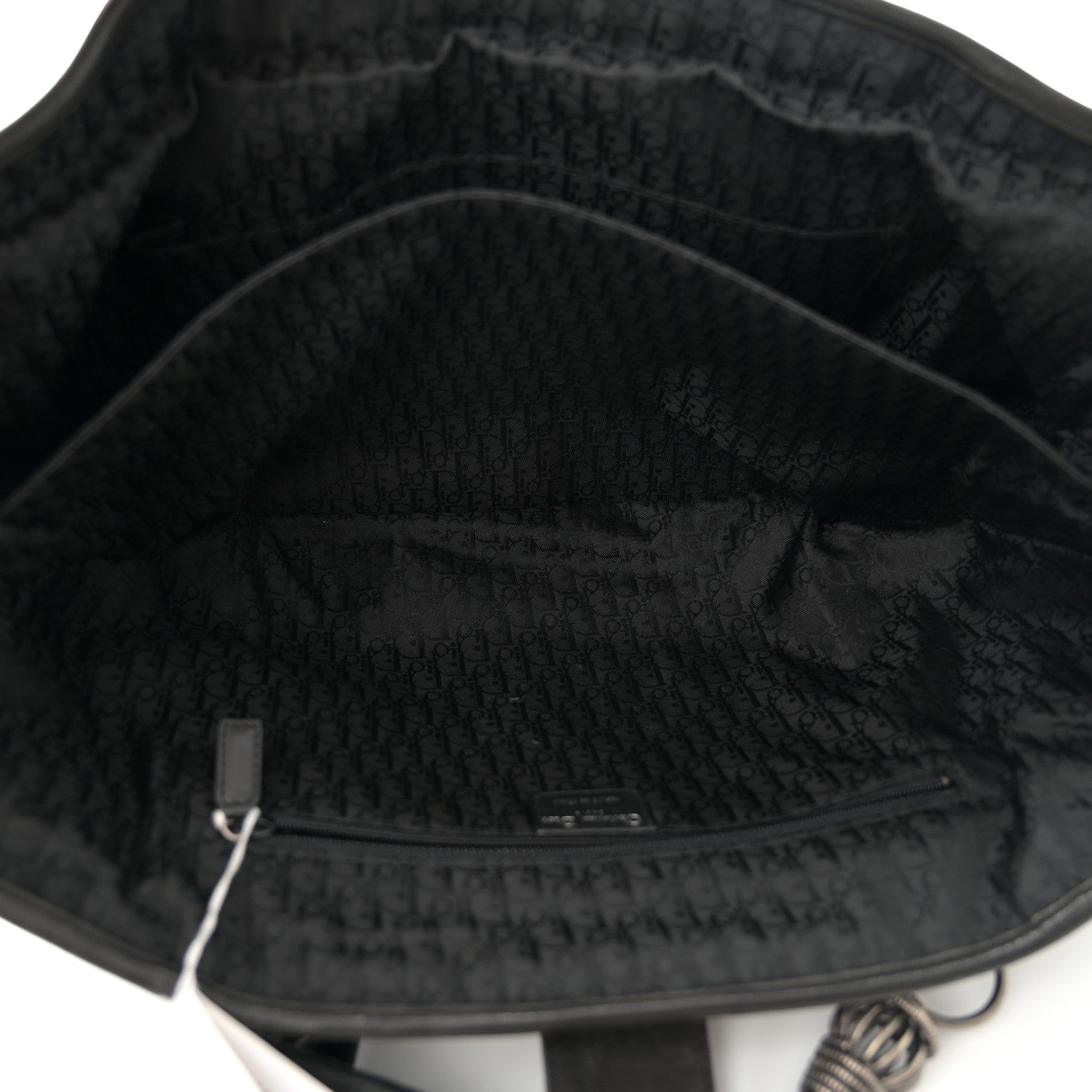Christian Dior Lambskin Plisse Pleated Basket Tote Bag Black 5 of 10