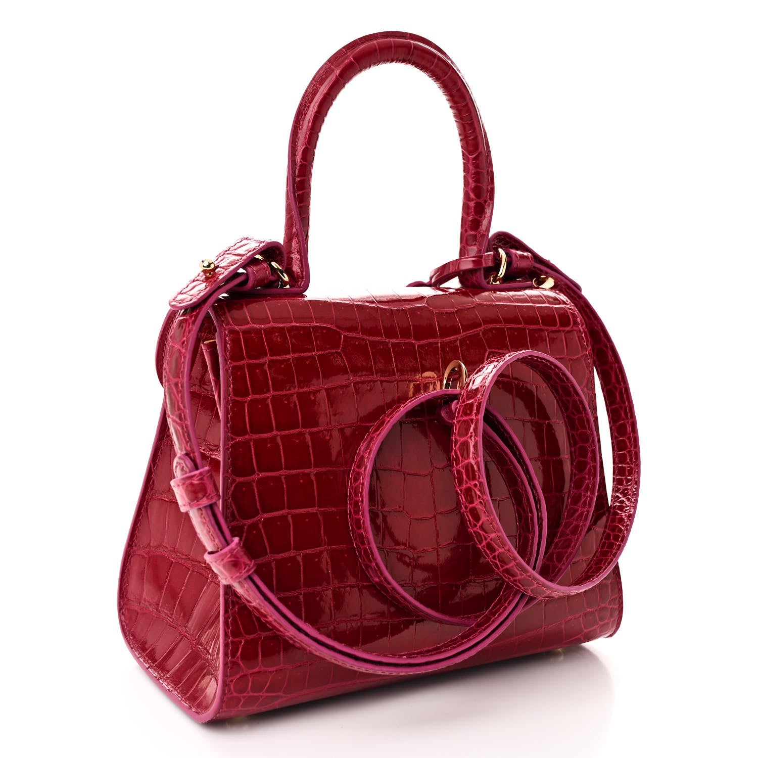 Delvaux Crocodile Mini Brillant Satchel Pink 3 of 9