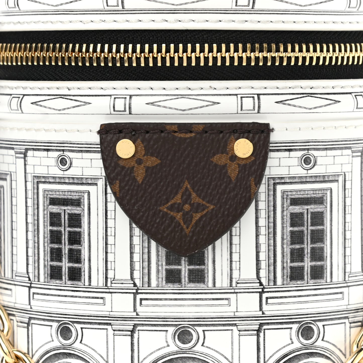 X FORNASETTI Calfskin Architettura Cannes Black White