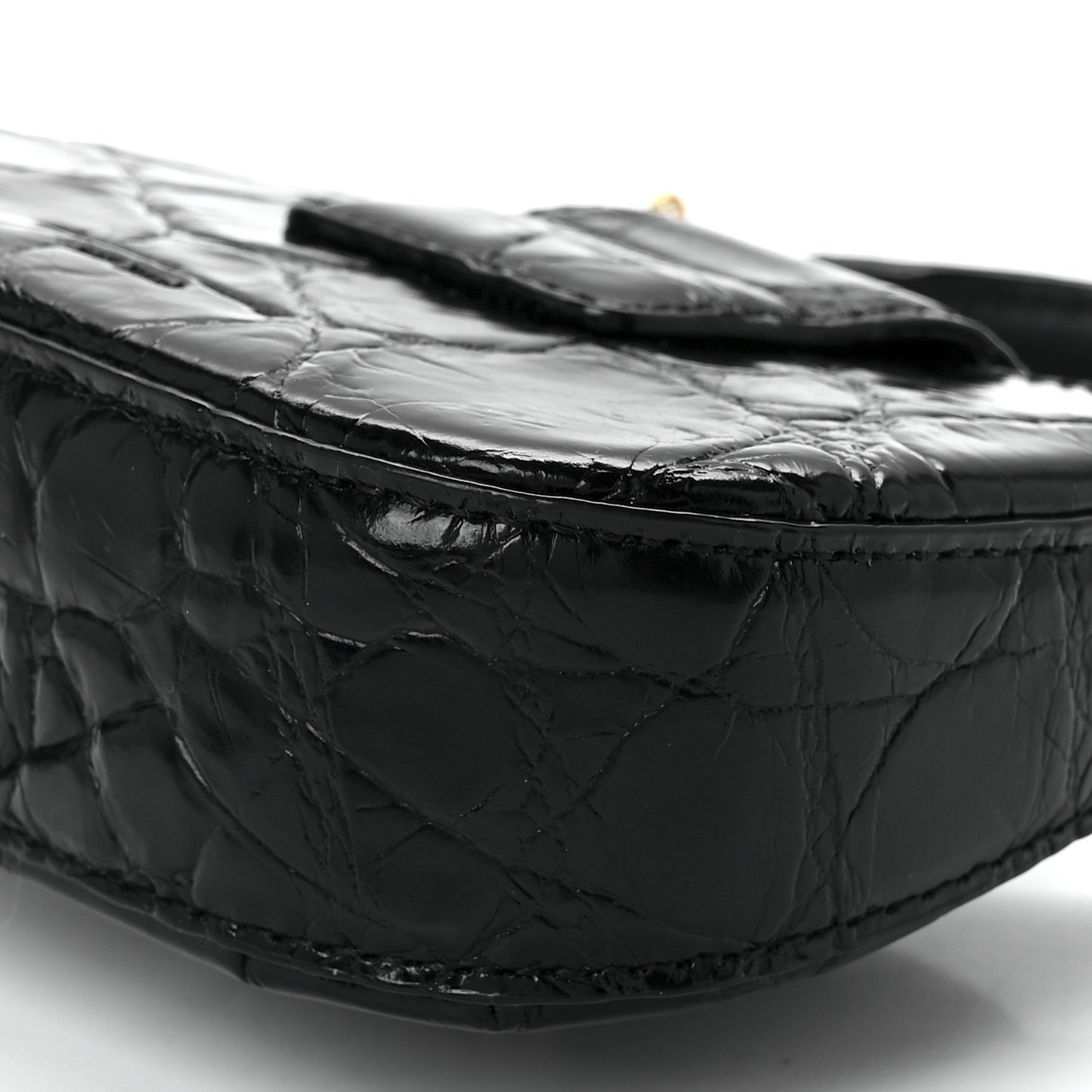 Crocodile Embossed Calfskin Micro Legacy Hobo Black