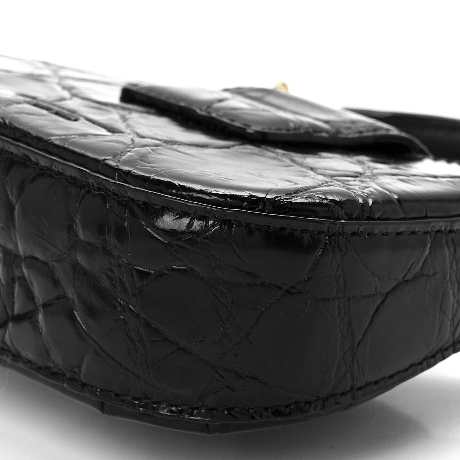 Alexander Wang Crocodile Embossed Calfskin Micro Legacy Hobo Black 11 of 12