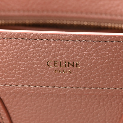 Celine Drummed Calfskin Nano Luggage Antique Rose 6 of 11