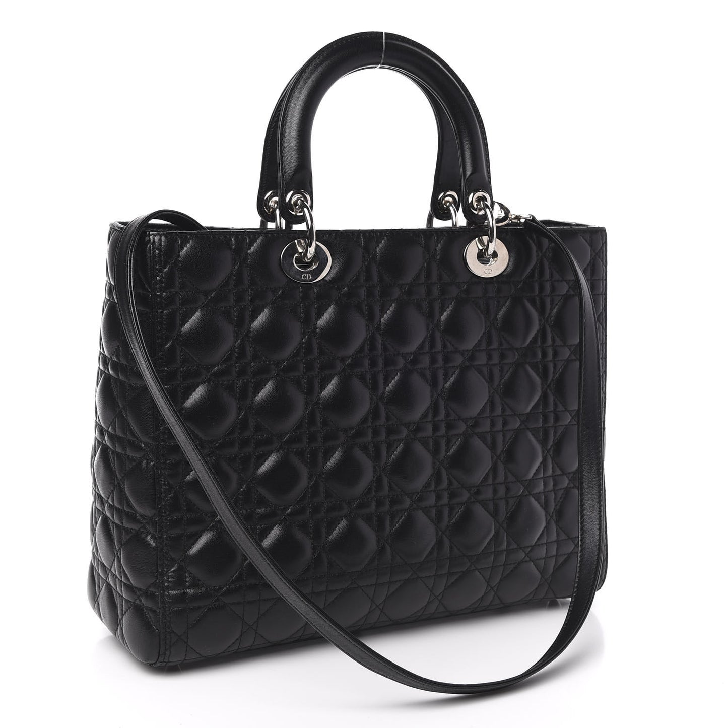 Lambskin Cannage Large Lady Dior Black