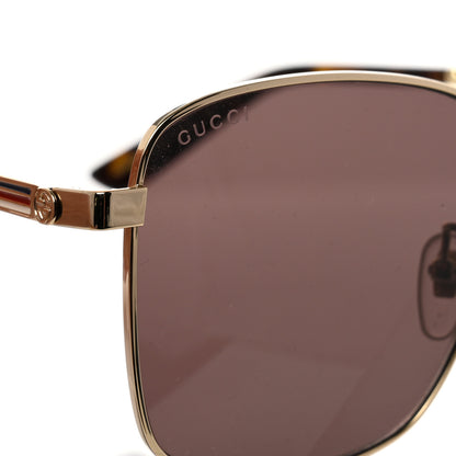 Gucci Web Rectangular Frame Interlocking G Sunglasses GG0852SK Gold 7 of 8