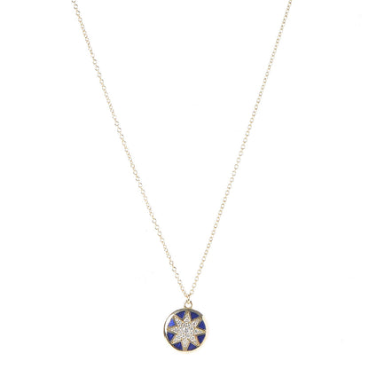 Tiffany 18K Yellow Gold Diamond Enamel Paloma Picasso Venezia Stella Pendant Necklace Blue 3 of 8