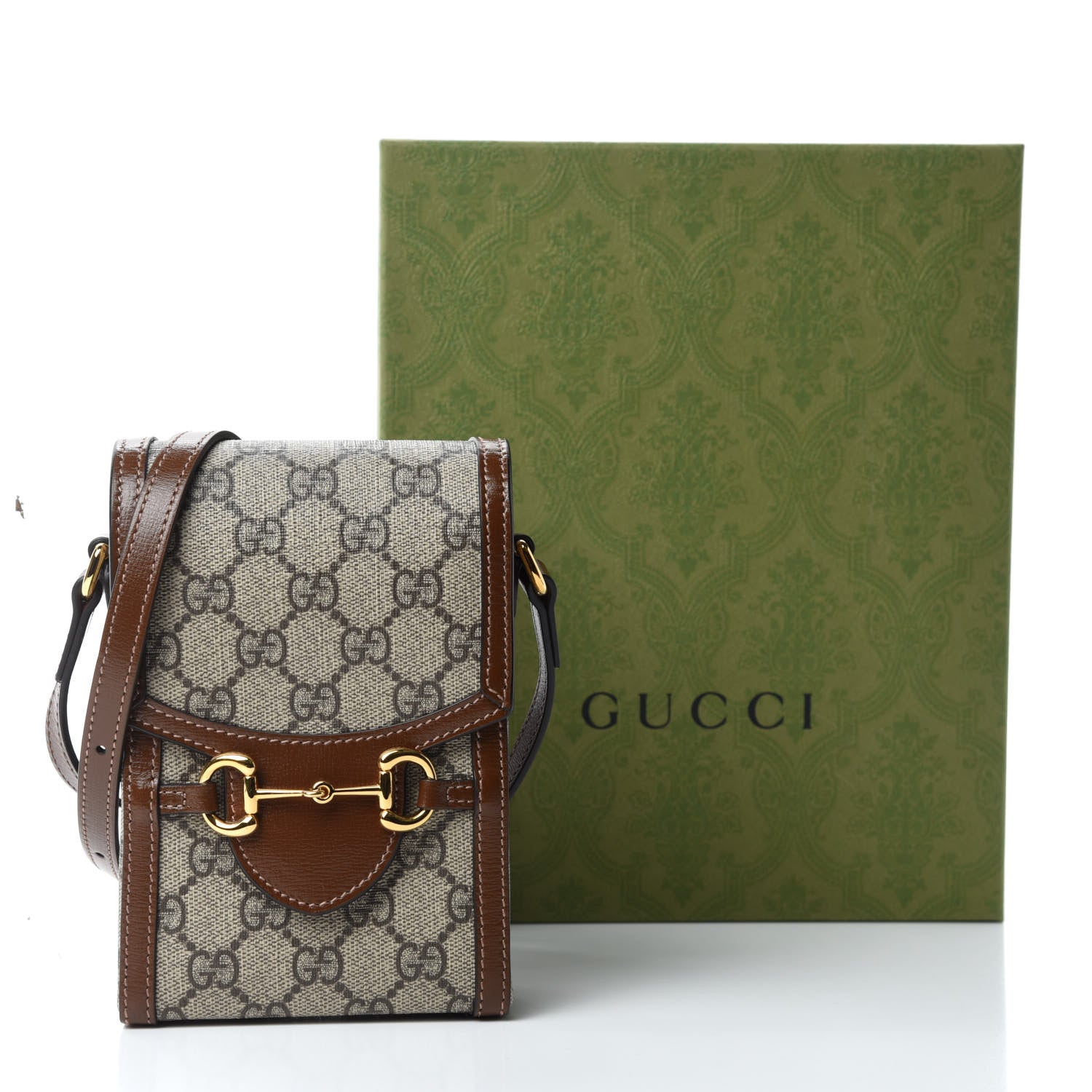 Gucci GG Supreme Monogram Mini Horsebit 1955 Crossbody Bag Beige Brown Sugar 11 of 11