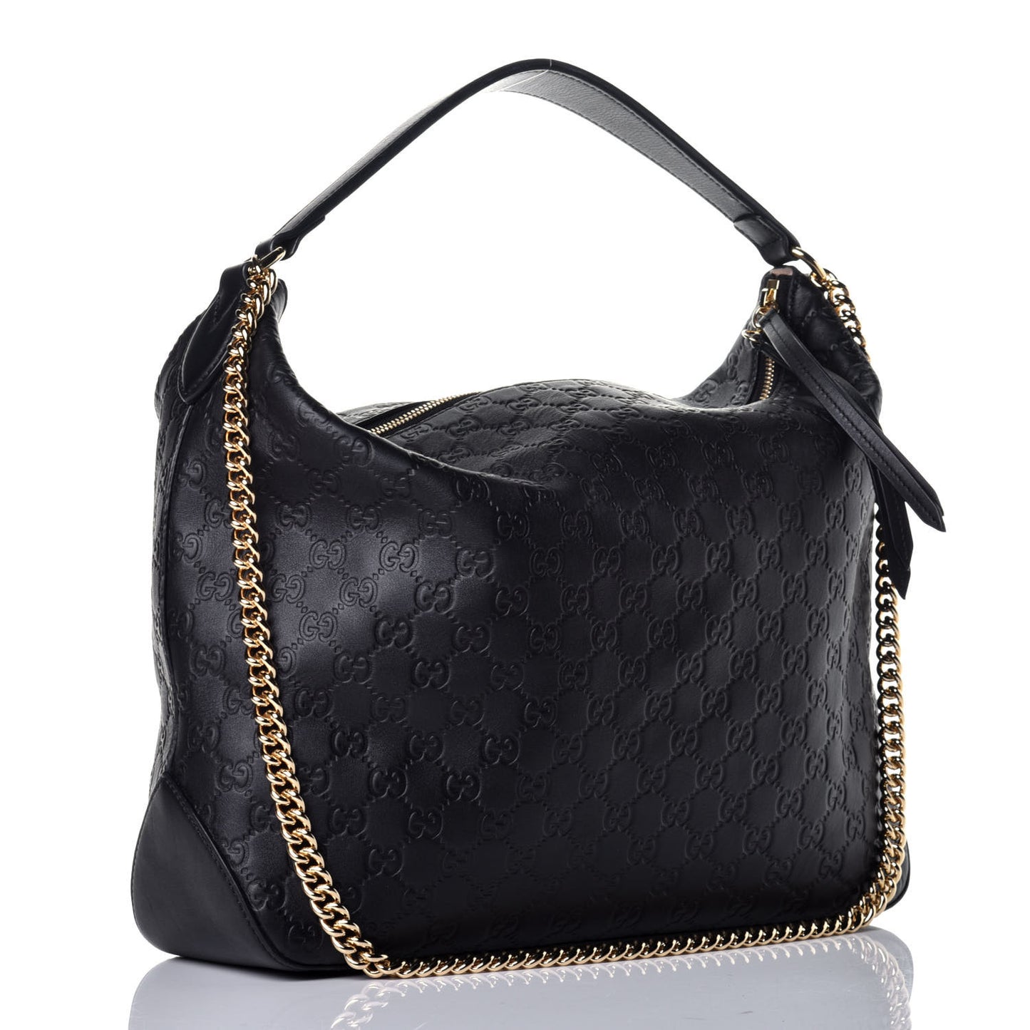 Guccissima Signature Large Linea A Hobo Black