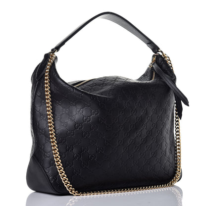 Gucci Guccissima Signature Large Linea A Hobo Black 4 of 10