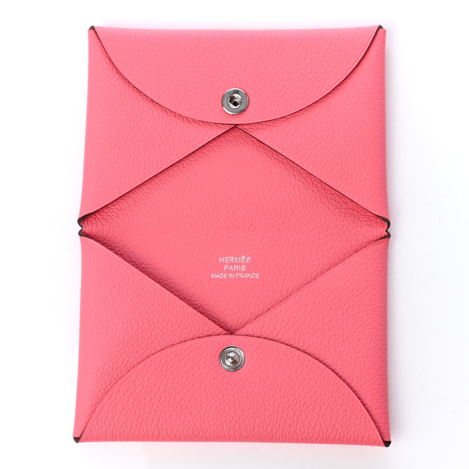 Hermes Evercolor Calvi Card Case Rose Azalee 5 of 7