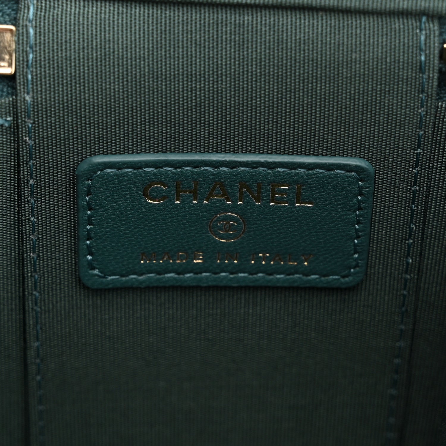 Chanel Lambskin Quilted Top Handle Mini Vanity Case With Chain Green 6 of 10