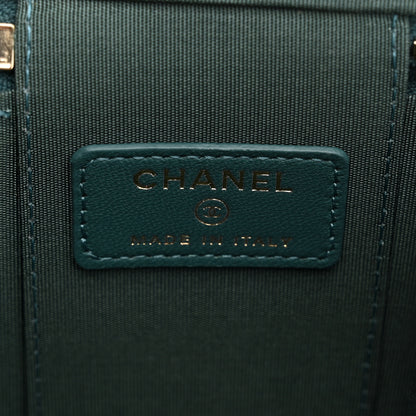 Chanel Lambskin Quilted Top Handle Mini Vanity Case With Chain Green 6 of 10