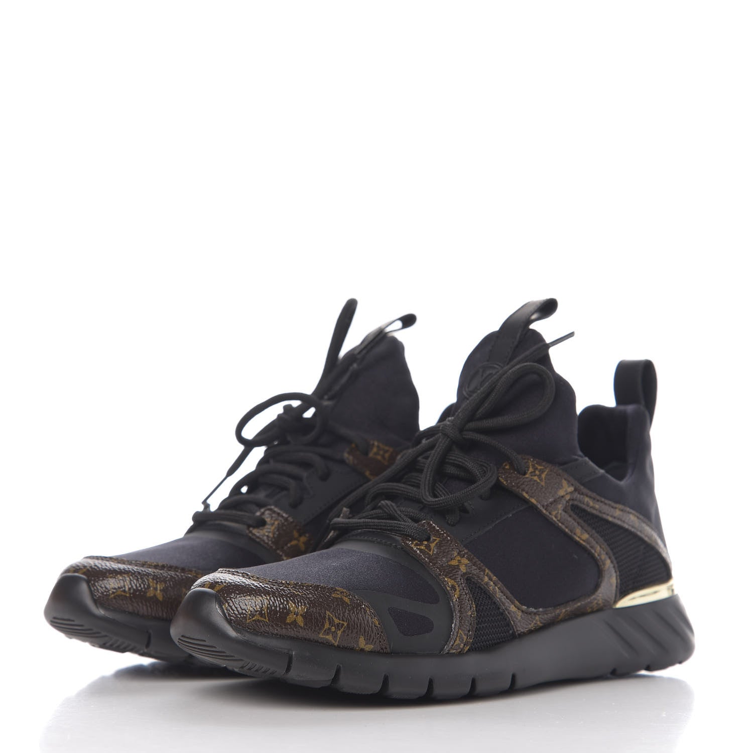 Louis Vuitton Technical Nylon Monogram Rubber Aftergame Sneakers 35.5 Black 3 of 9