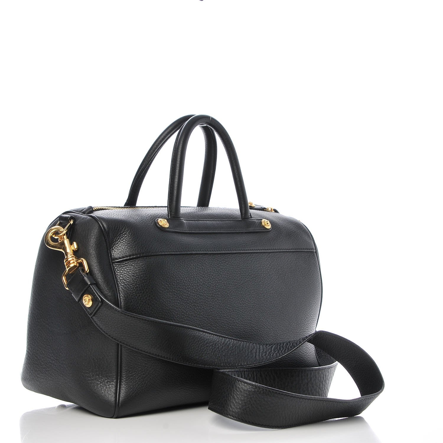 Versace Calfskin Signature Duffle Bag Nero Black 3 of 7