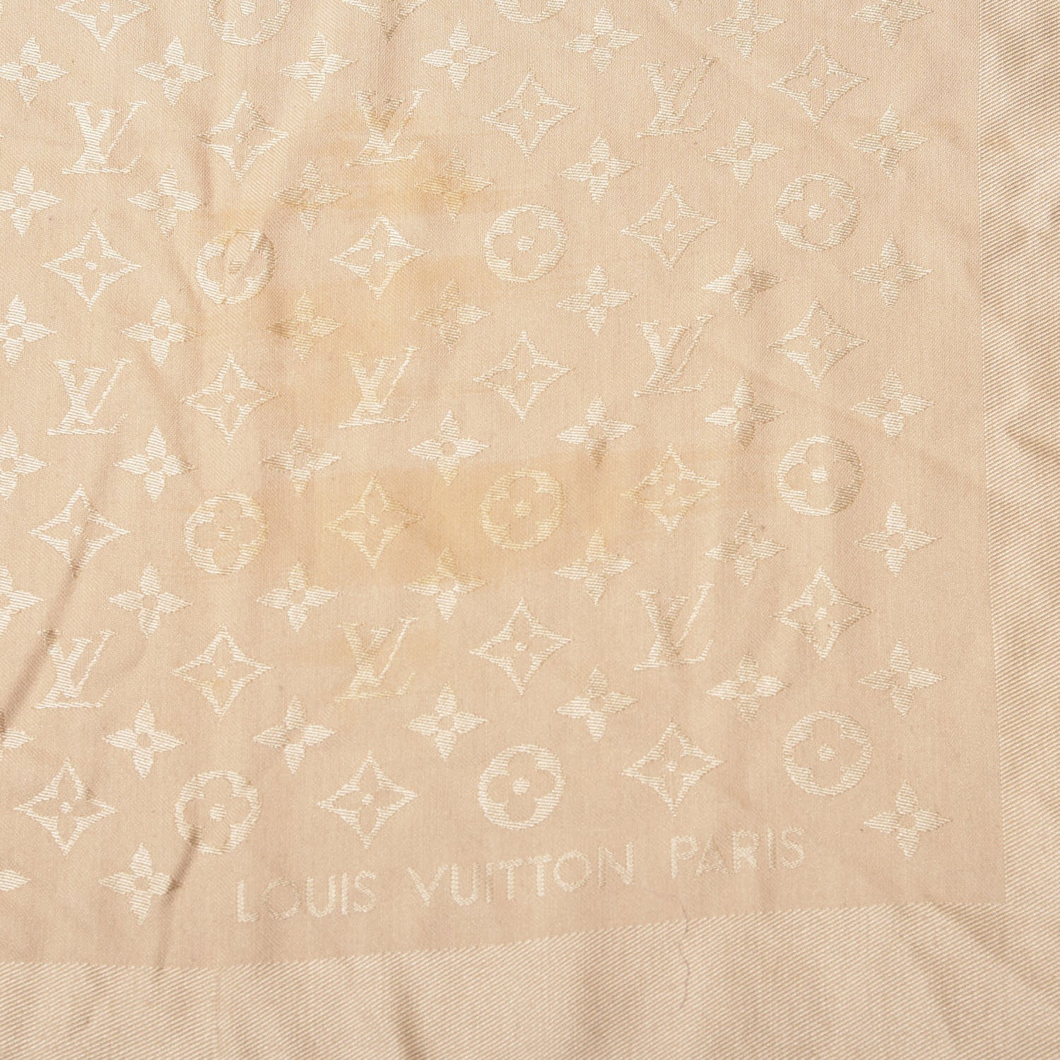 Louis Vuitton Silk Wool Monogram Shine Shawl Gold 2 of 3