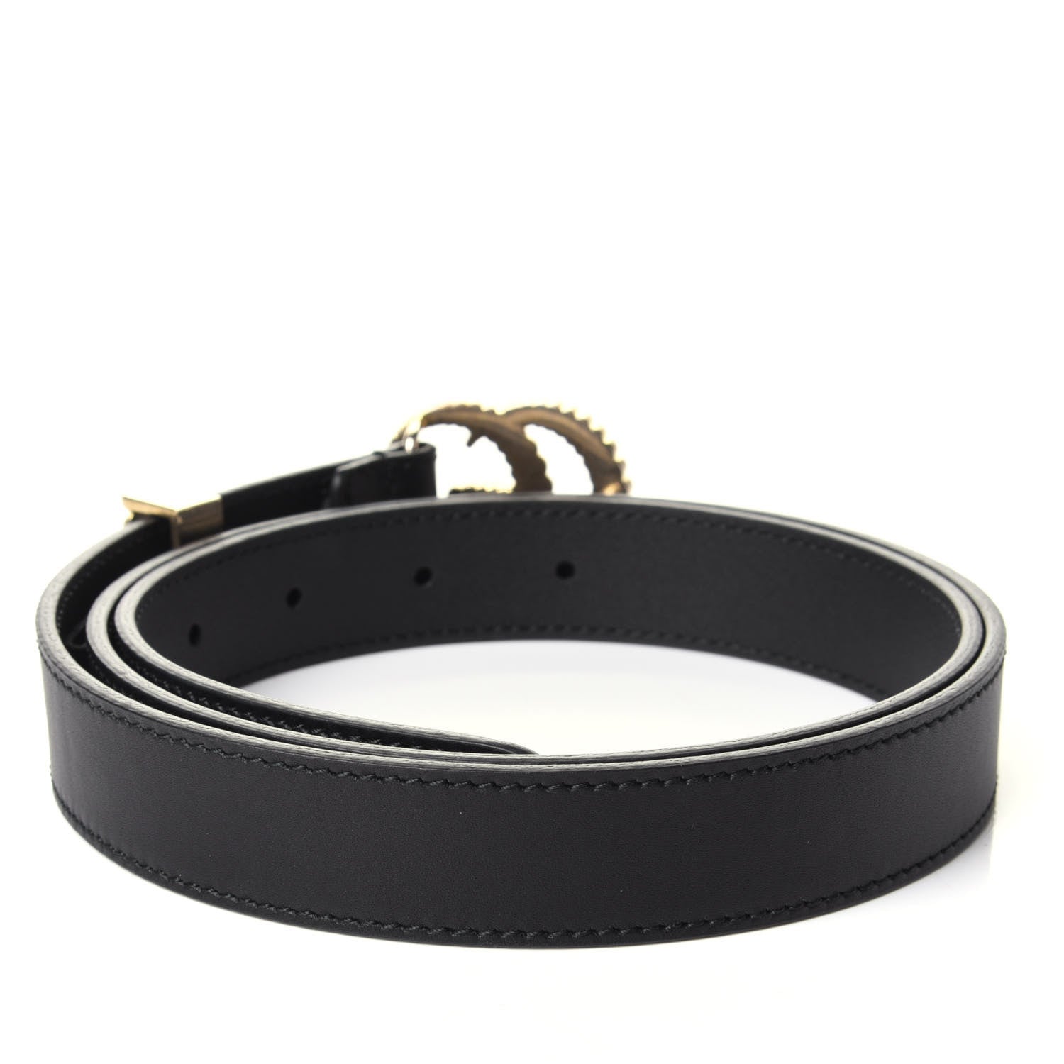 Gucci Moon Calfskin Torchon Double G 25mm Belt 90 36 Black 2 of 4