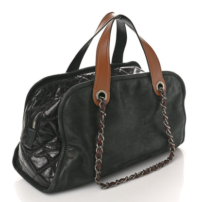 Chanel Iridescent Lambskin Aged Calfskin In The Mix Bowler Green 3 of 14