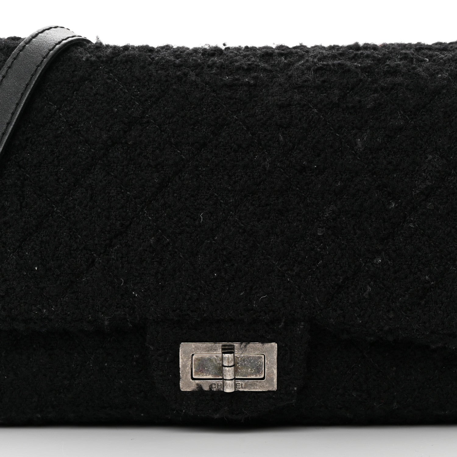 Chanel Easy Tweed Jumbo Reissue Messenger Flap Black 8 of 19