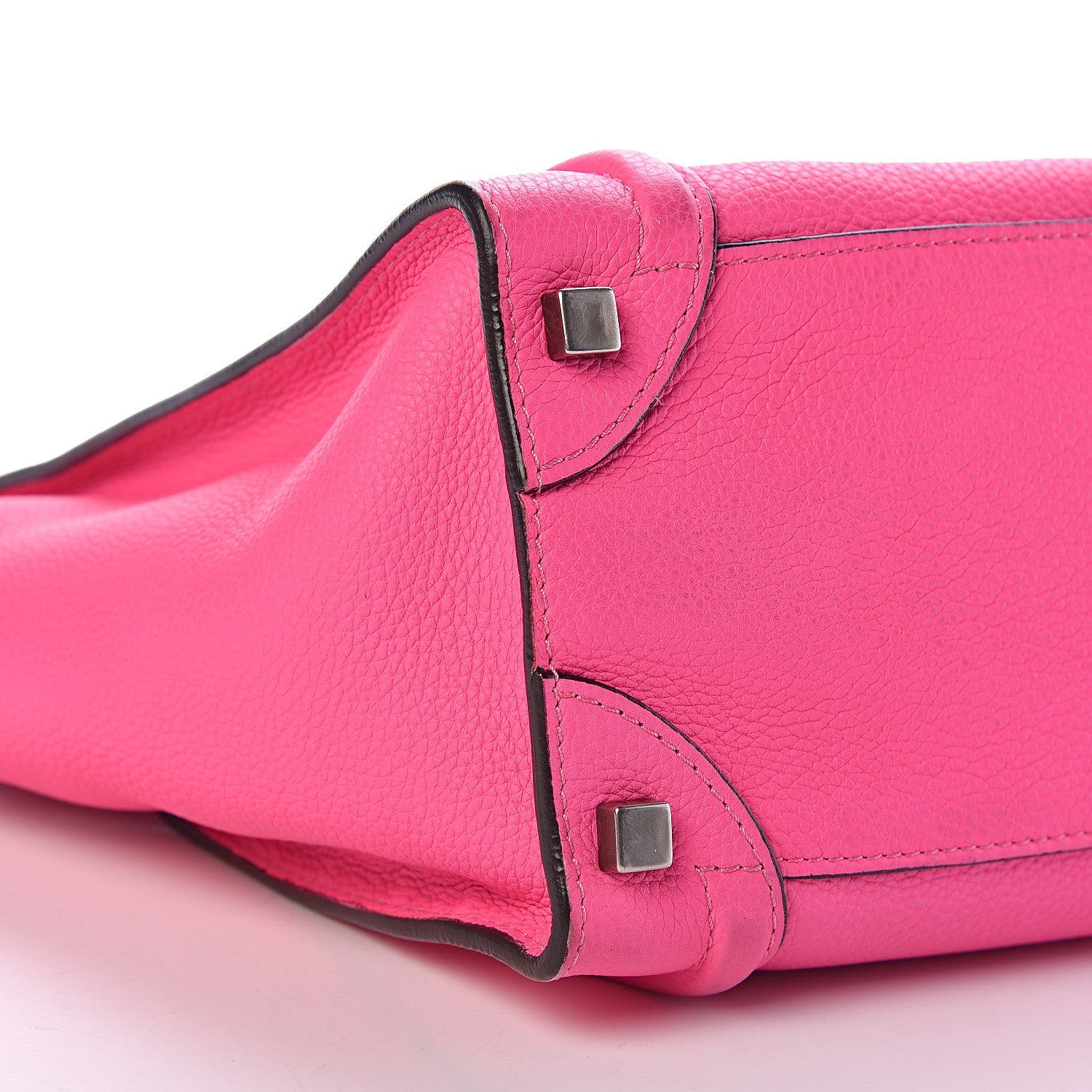 Celine Drummed Calfskin Micro Luggage Fluo Pink 8 of 12