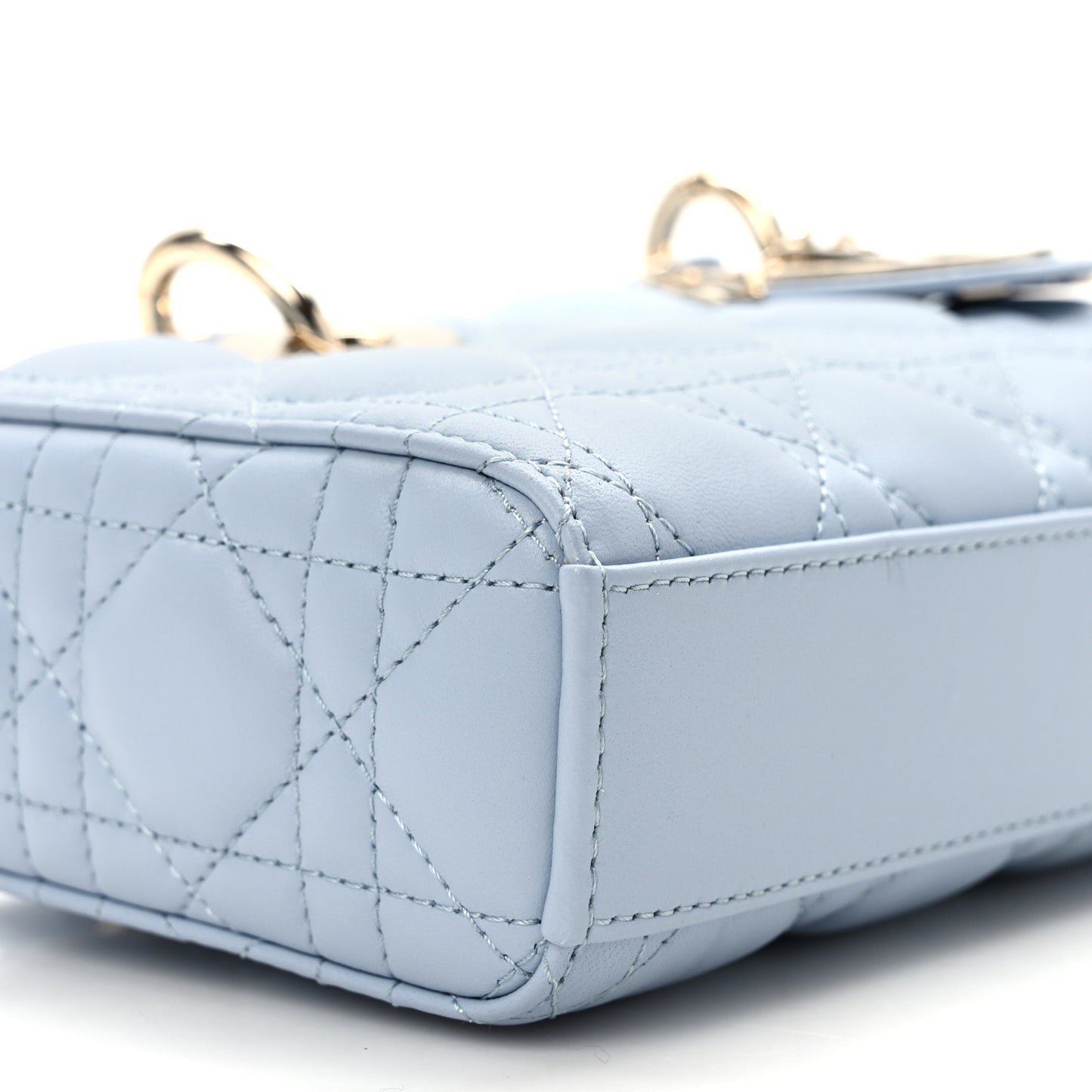 Lambskin Cannage Small Lady D-Joy Light Blue