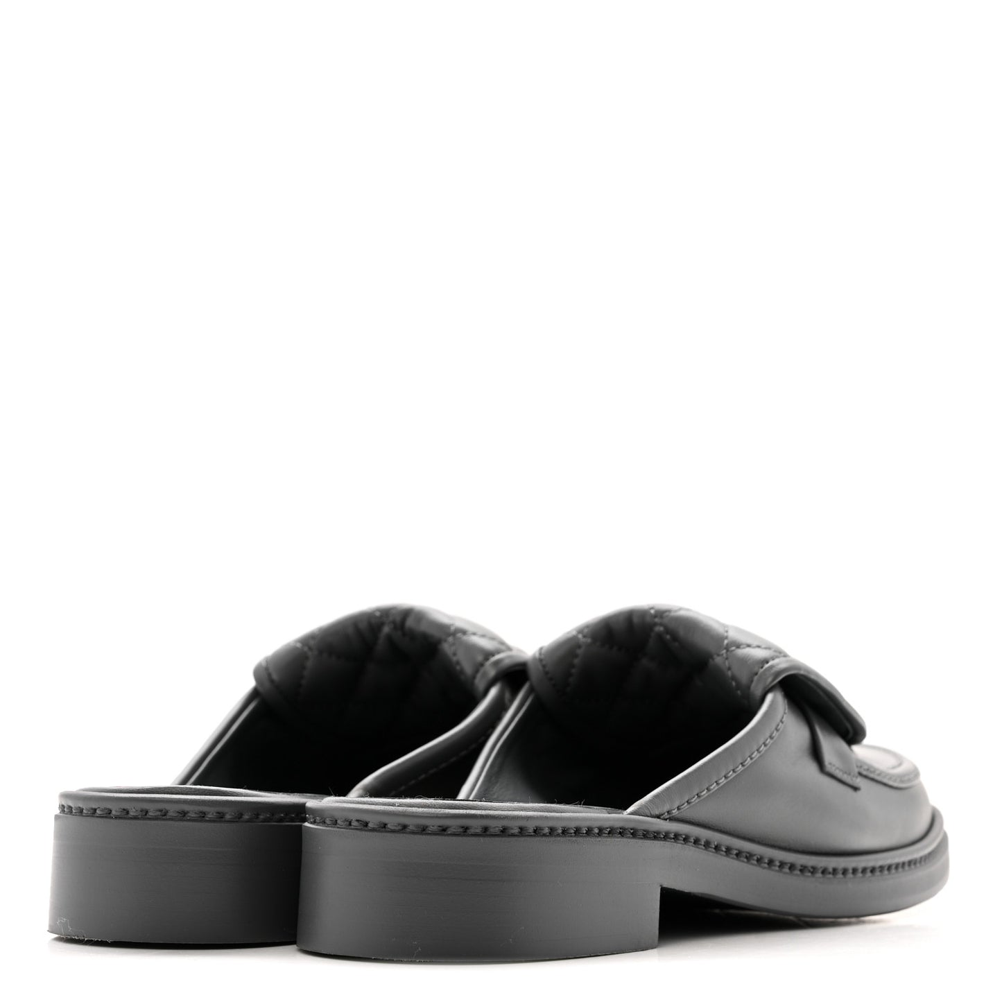 Lambskin Quilted CC Turnlock Mules 37.5 Grey