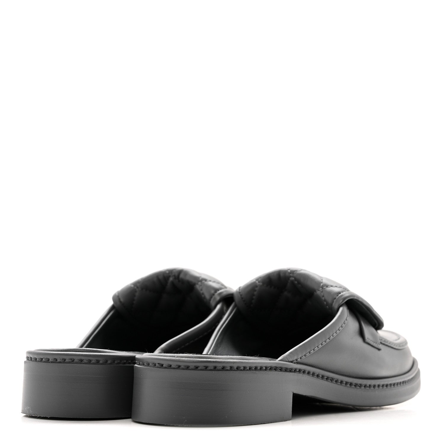 Chanel Lambskin Quilted CC Turnlock Mules 37.5 Grey 5 of 13