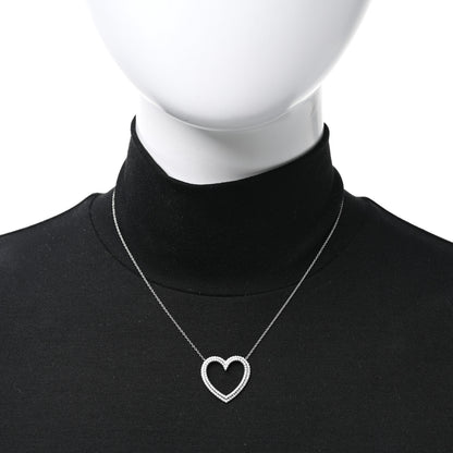 Tiffany Platinum Diamond Large Metro Heart Pendant Necklace 2 of 5