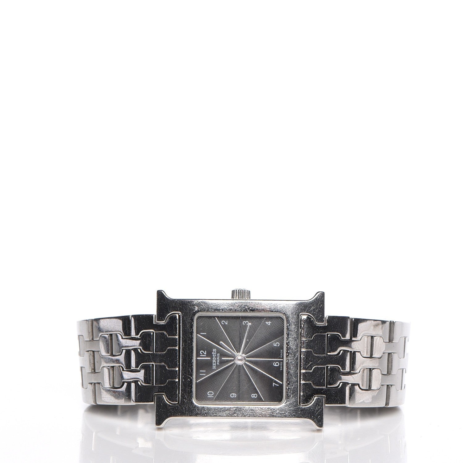Hermes Stainless Steel 21mm Heure H Hour Quartz Watch Black 3 of 7