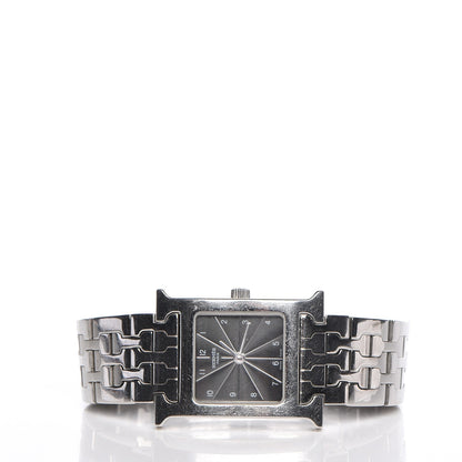 Hermes Stainless Steel 21mm Heure H Hour Quartz Watch Black 3 of 7