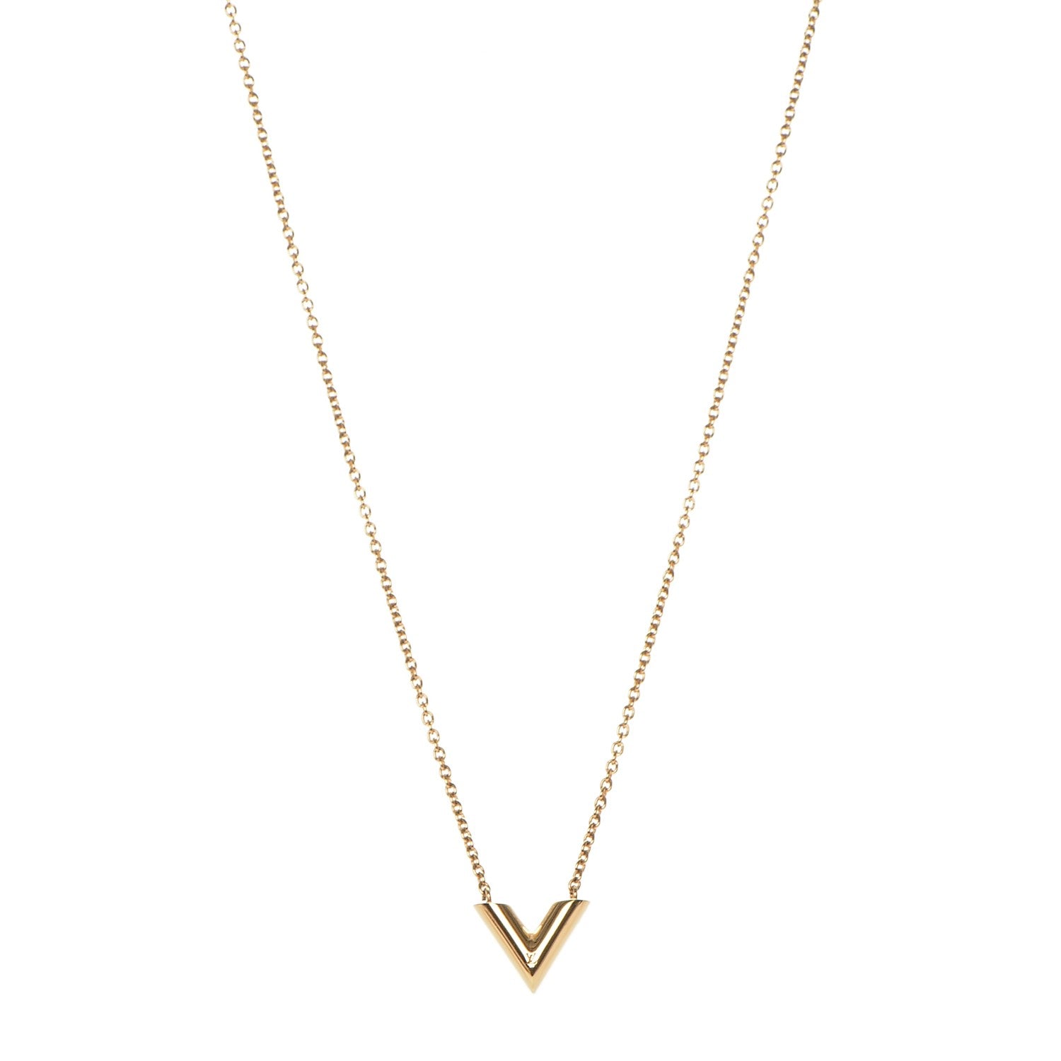 Louis Vuitton Essential V Necklace Gold 1 of 6