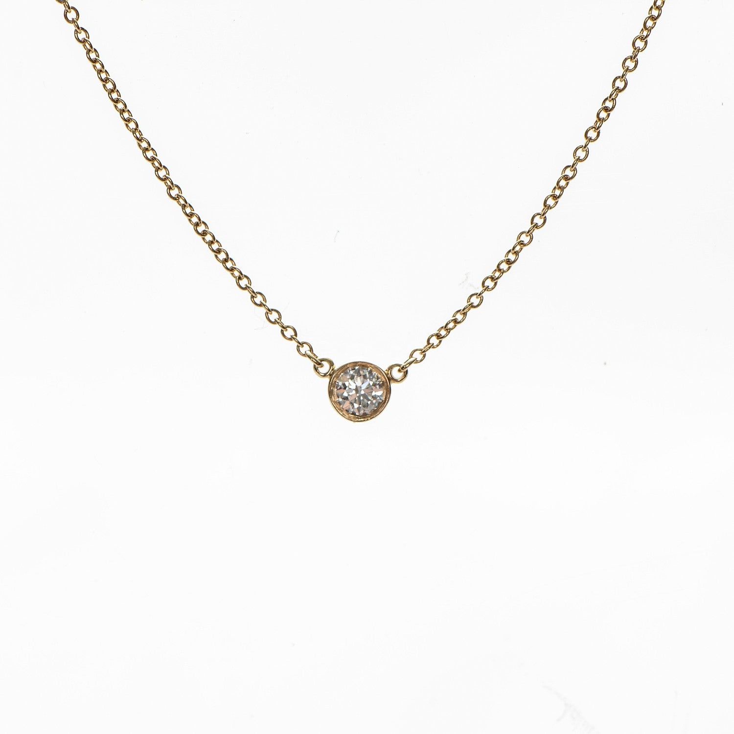 Tiffany 18K Yellow Gold Diamond .24ct Elsa Peretti Diamonds by the Yard Pendant Necklace 3 of 7