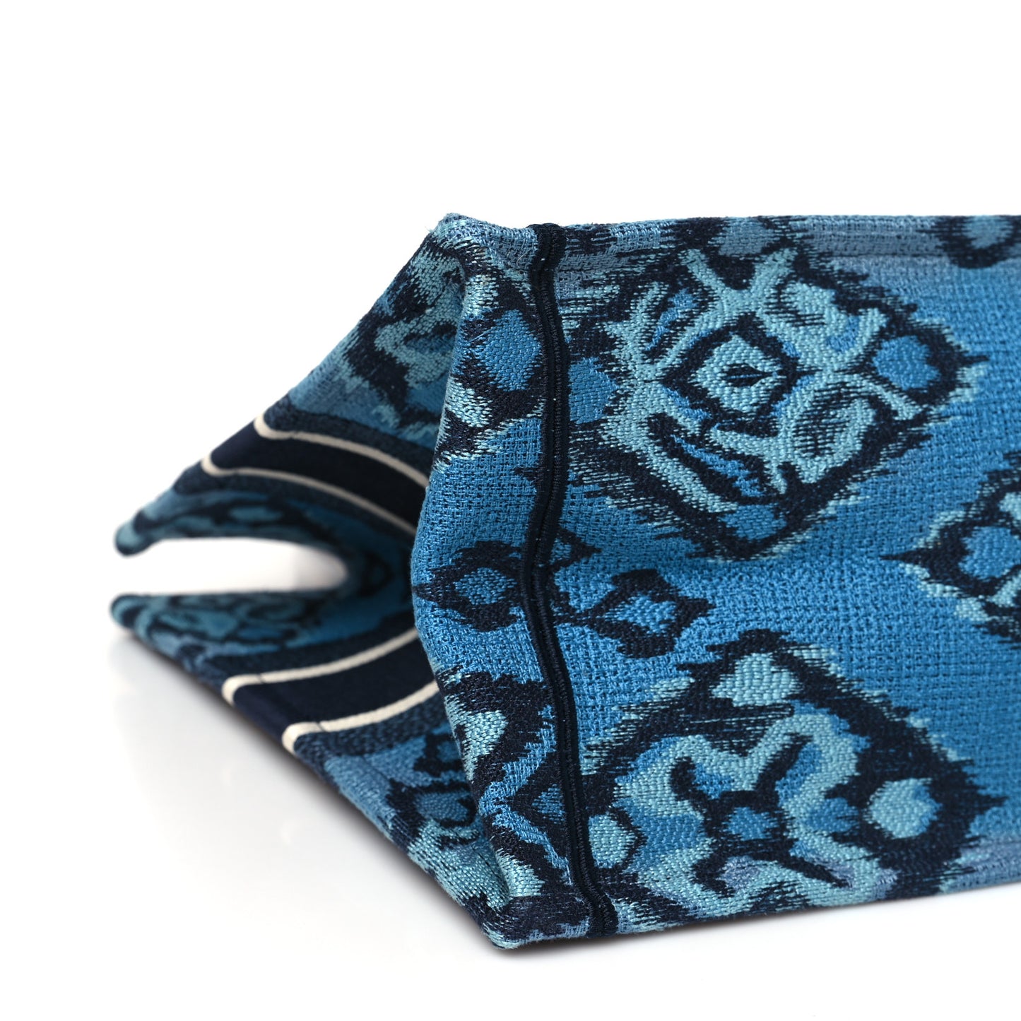 Canvas Embroidered Paisley Medium Book Tote Blue Multicolor