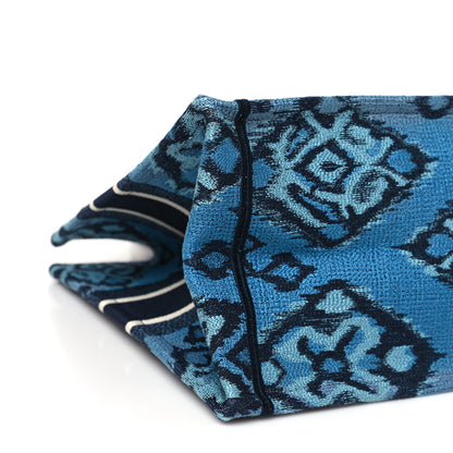 Christian Dior Canvas Embroidered Paisley Medium Book Tote Blue Multicolor 9 of 10