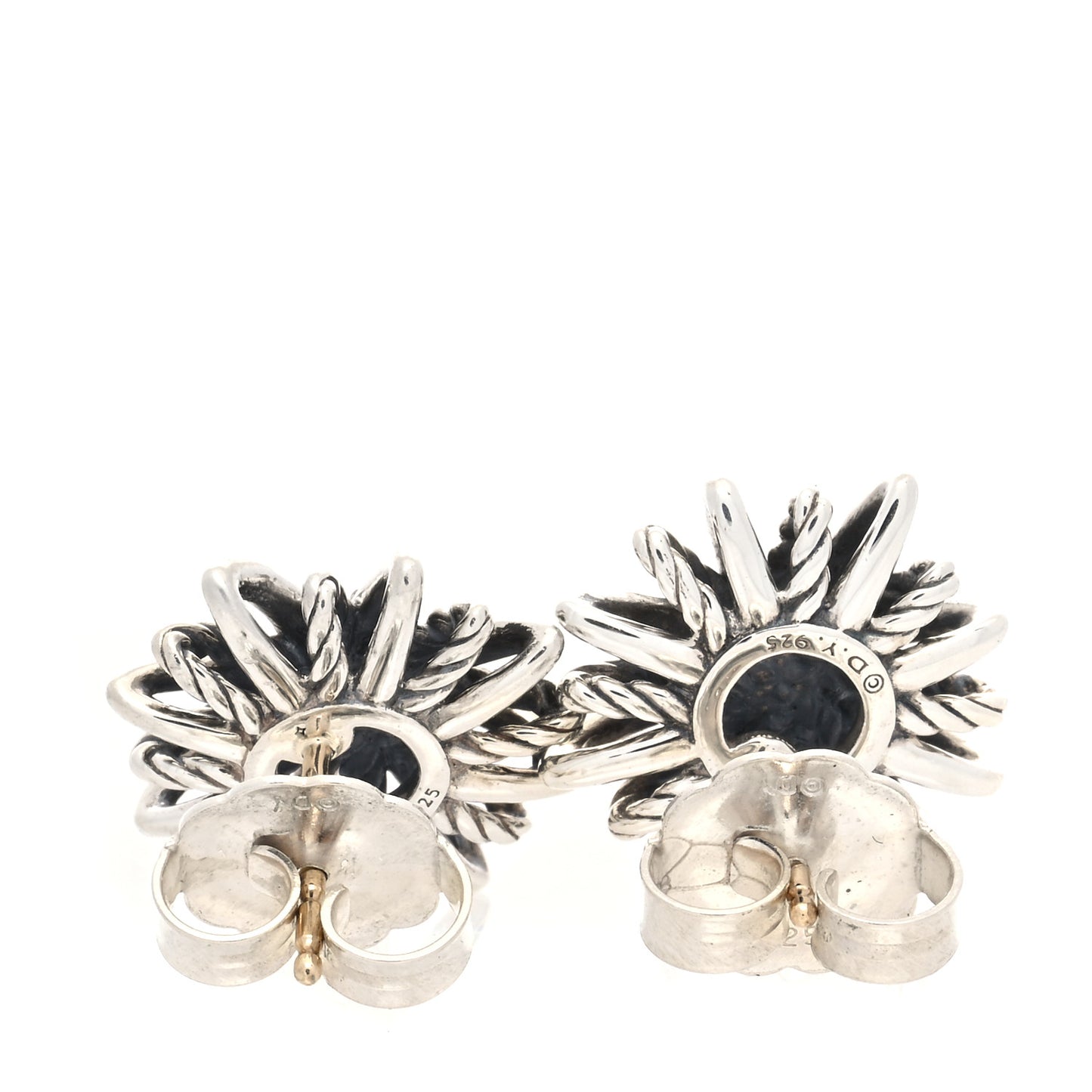 Sterling Silver Diamond 16mm Starburst Earrings