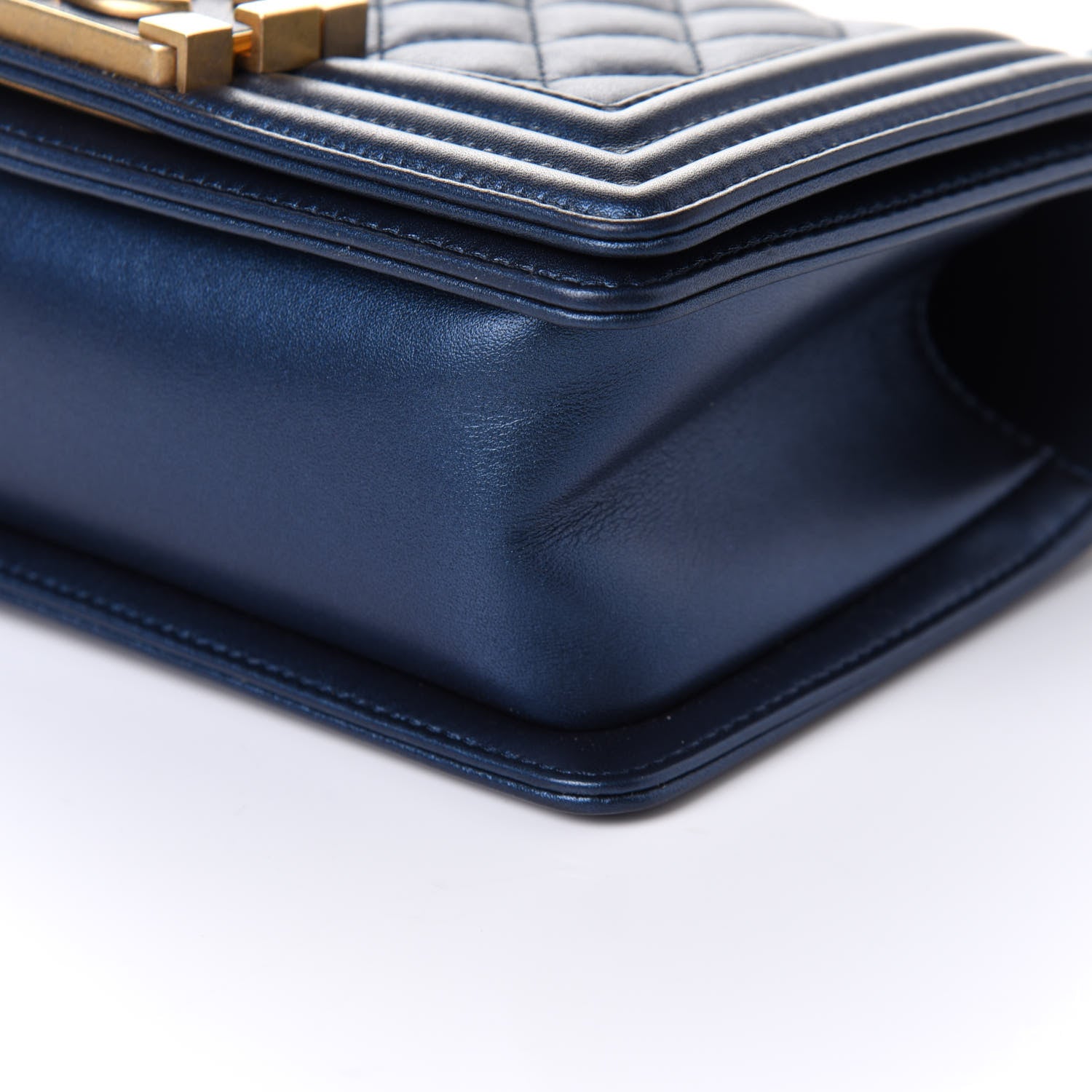 Chanel Metallic Calfskin Quilted Small Boy Flap Blue 12 of 13