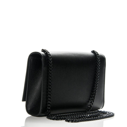 Saint Laurent Grain De Poudre Small Monogram Kate Satchel Black 3 of 7