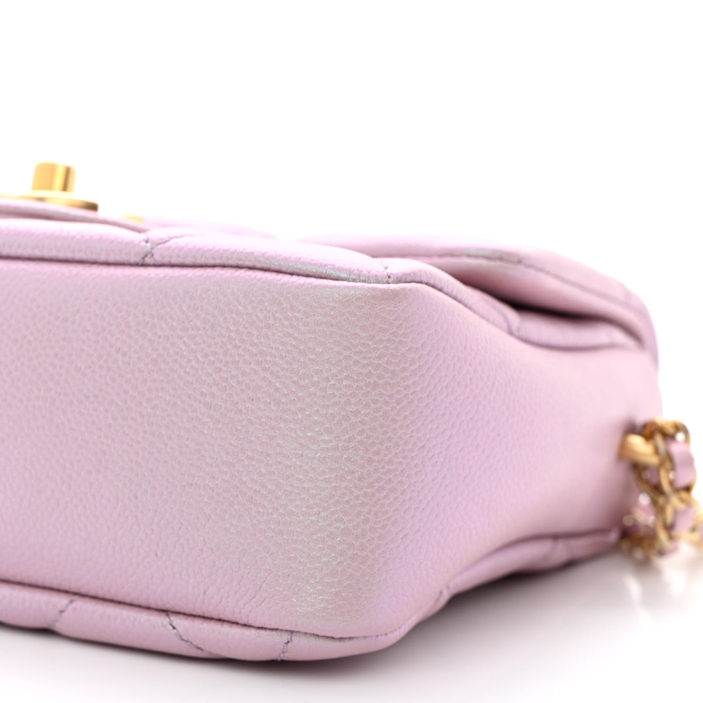 Iridescent Caviar Quilted Mini My Perfect Flap Pink