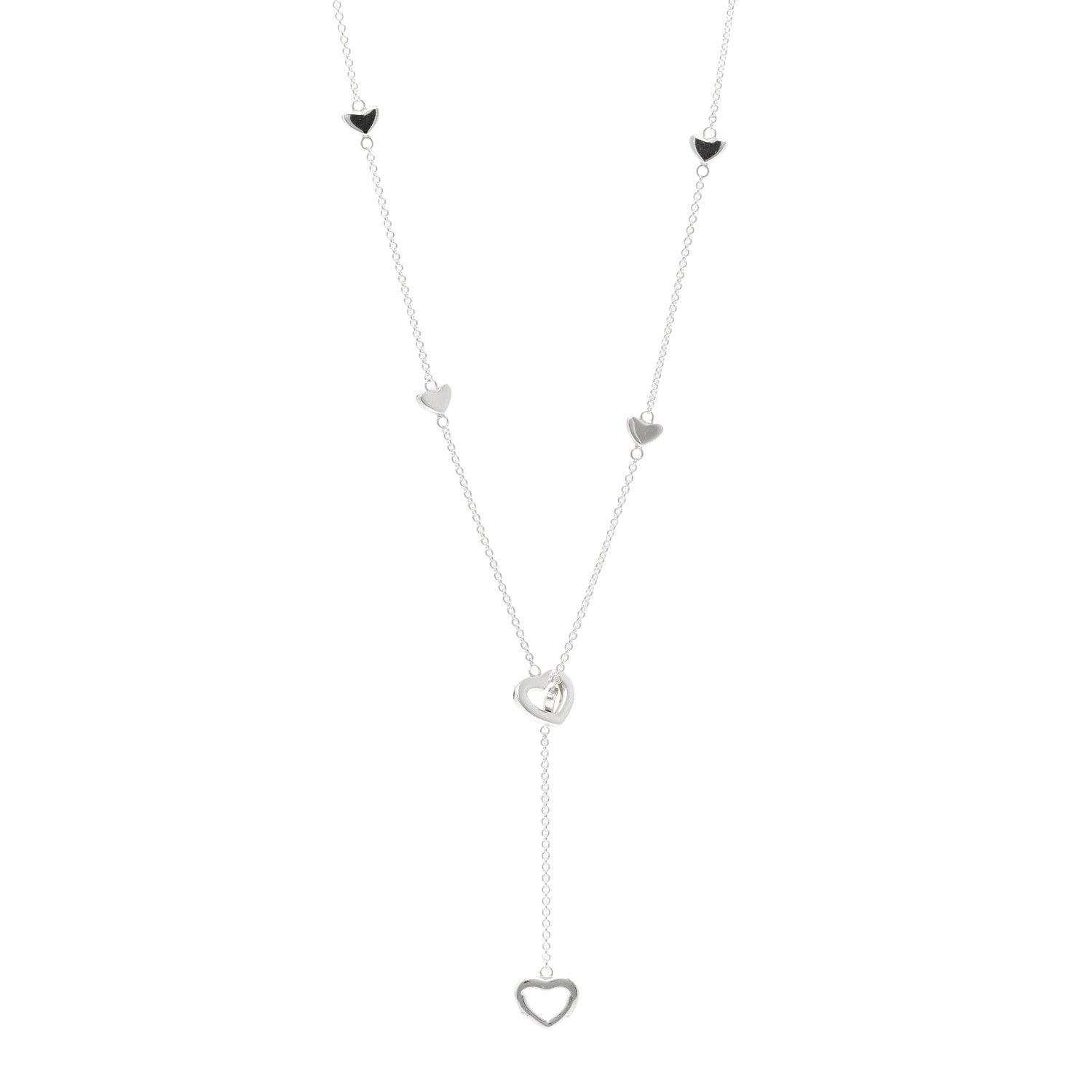 Tiffany Sterling Silver Heart Lariat Necklace 1 of 4