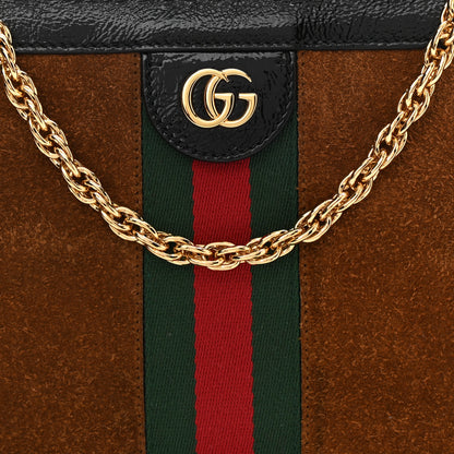 Gucci Suede Patent Web Small Ophidia Chain Shoulder Bag Nocciola Black 10 of 12