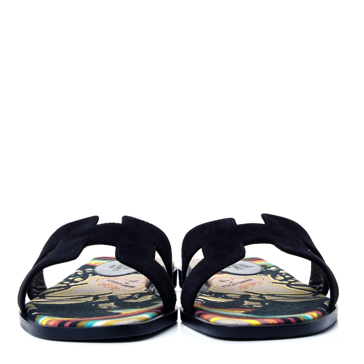Suede Goatskin Oran Sandals 38 Black