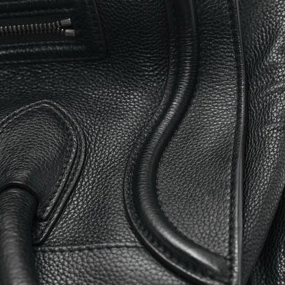 Celine Drummed Calfskin Mini Luggage Black 10 of 12