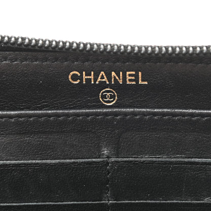 Chanel Lambskin Quilted Boy Zip Around Wallet Black 6 of 9