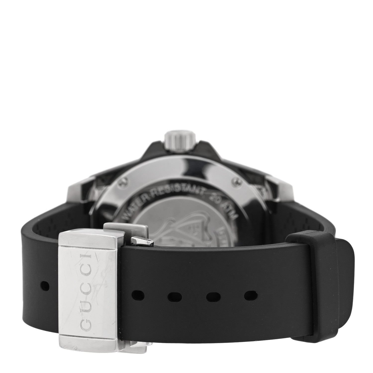 Gucci Stainless Steel Rubber 40mm Dive Quartz Watch Black 3 of 5